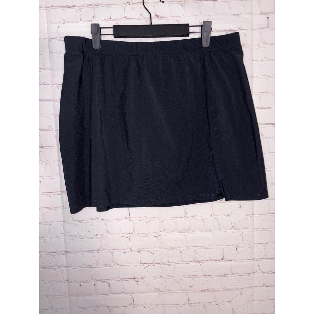 Abercrombie & Fitch Black Athletic Skort XL Mini Skirt Built-in Shorts Side Slit